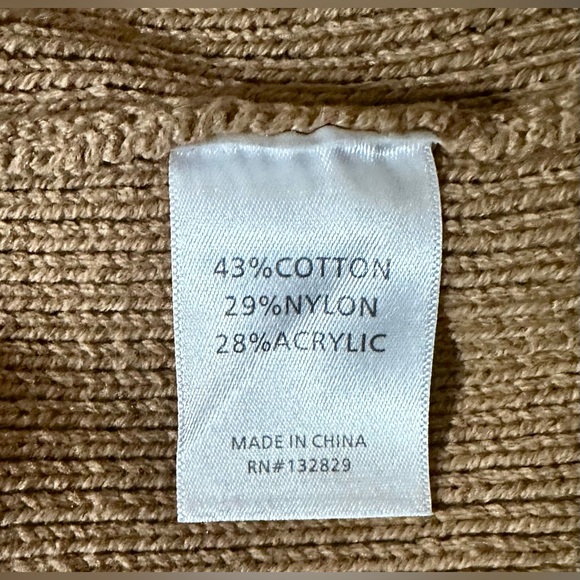 NWT Marjorelle Landau Long Sleeve Bodycon Midi One Shoulder Sweater Dress Camel - Picture 10 of 10